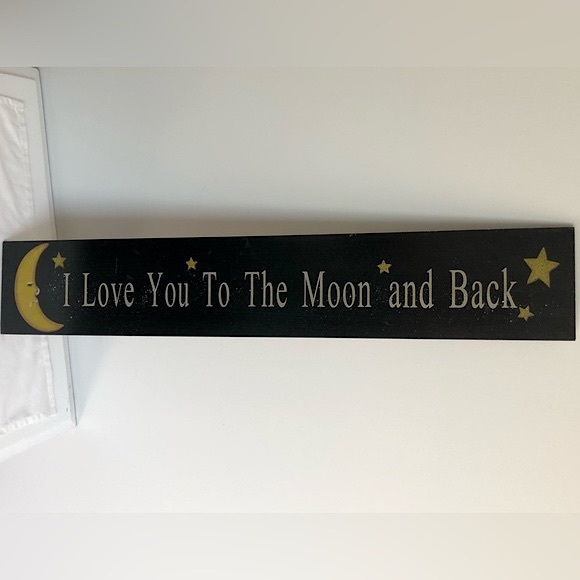 🌙💕I Love You To The Moon and Back Wood Sign - Picture 2 of 7